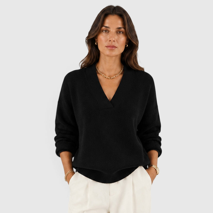 Maglione Donna Scollo a V in Maglia Morbida