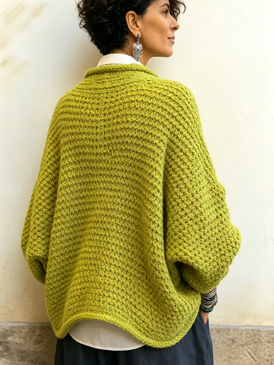 Giada | Maglione con scollo incrociato e maniche a pipistrello