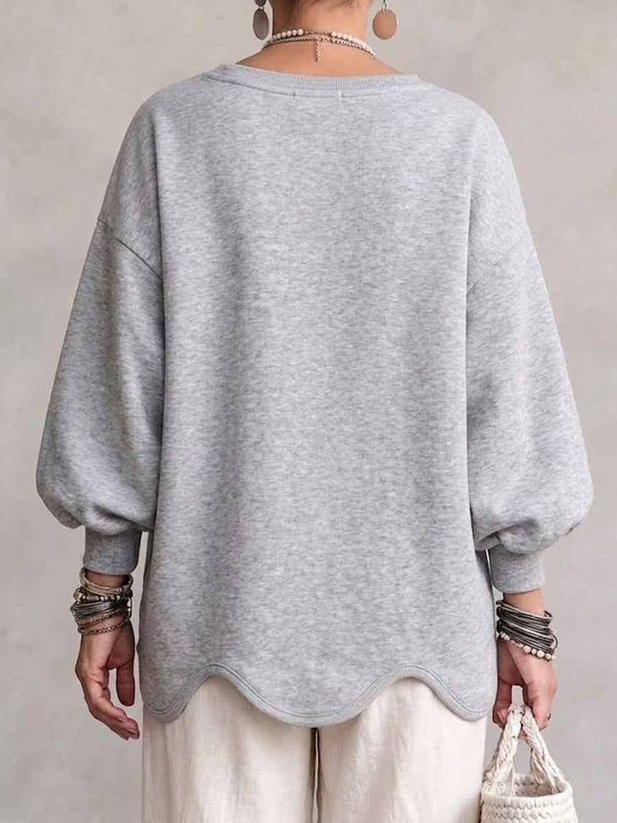 Alessia | Felpa oversize con fondo ondulato