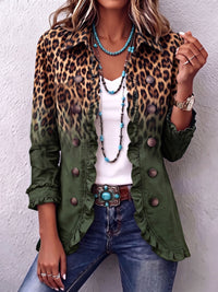 Luisa | Blazer Leopardato Sfumato Verde Oliva