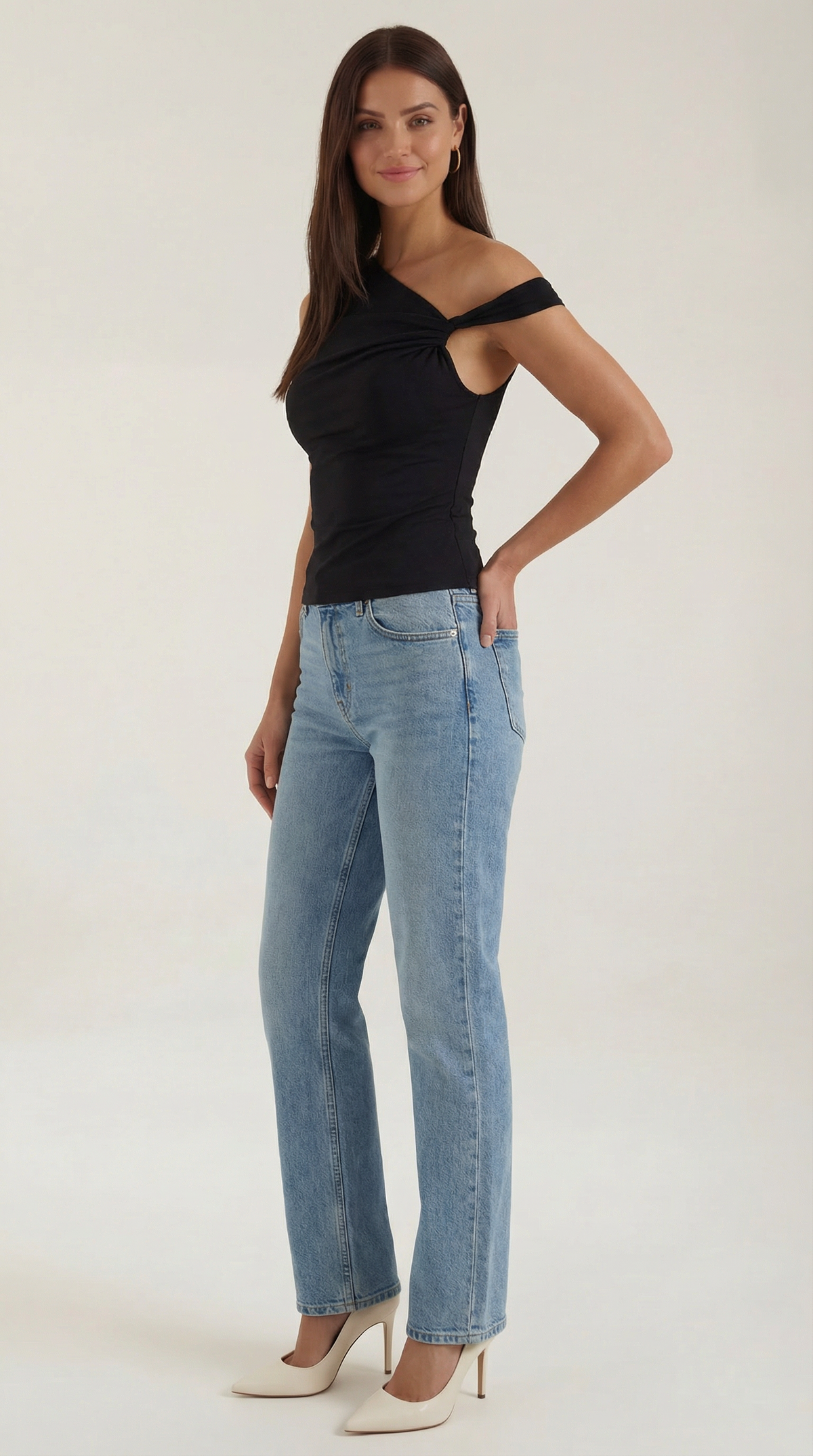 Top Donna Monospalla Drappeggiato