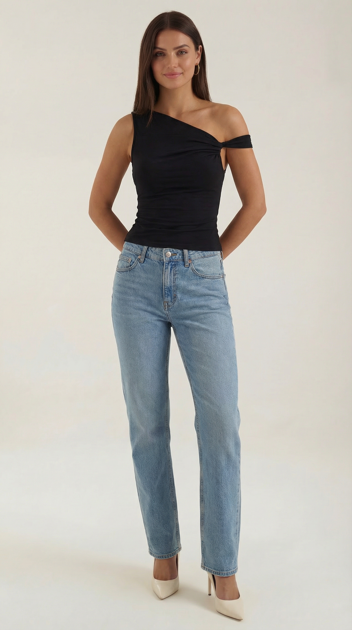 Top Donna Monospalla Drappeggiato