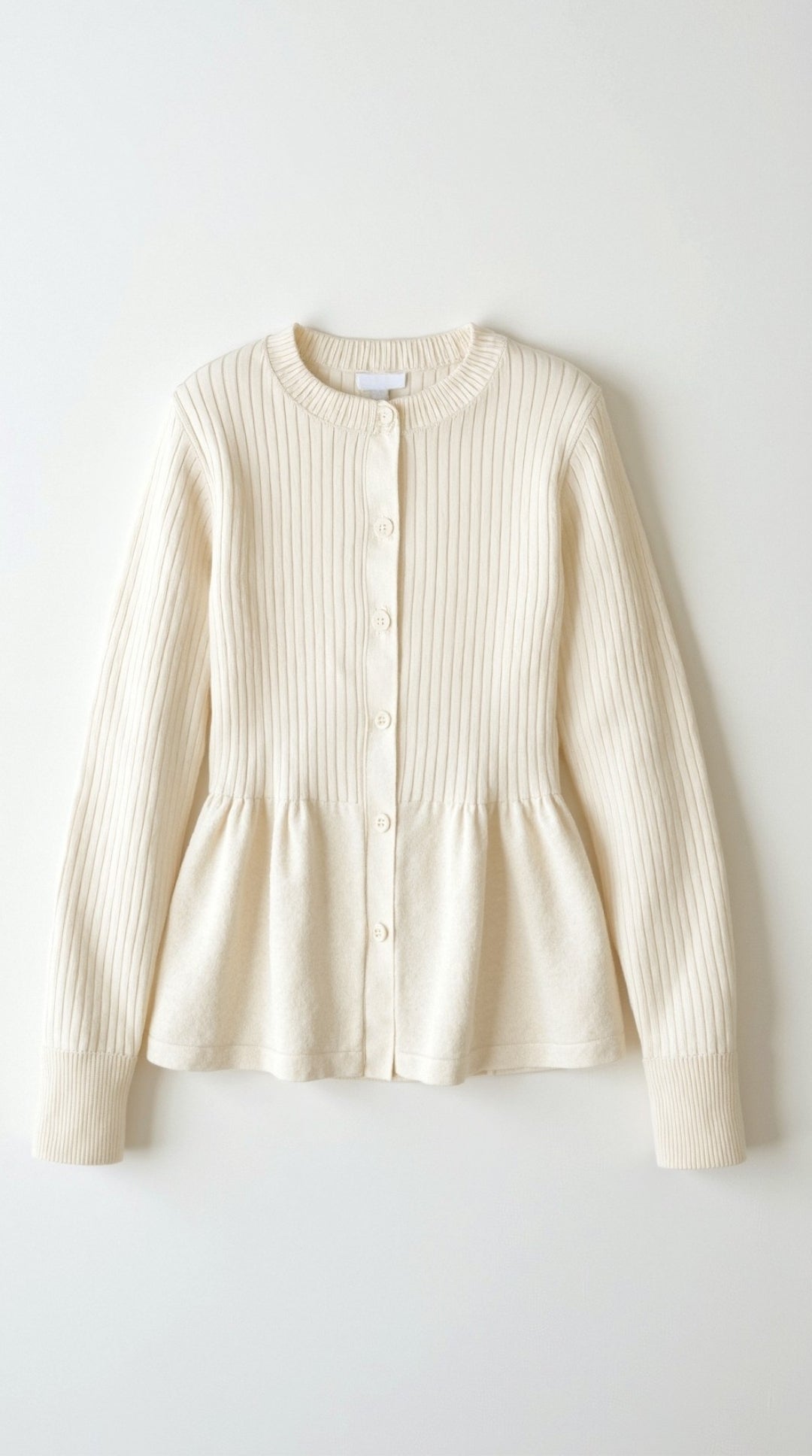 Cardigan Donna a Peplo con Bottoni