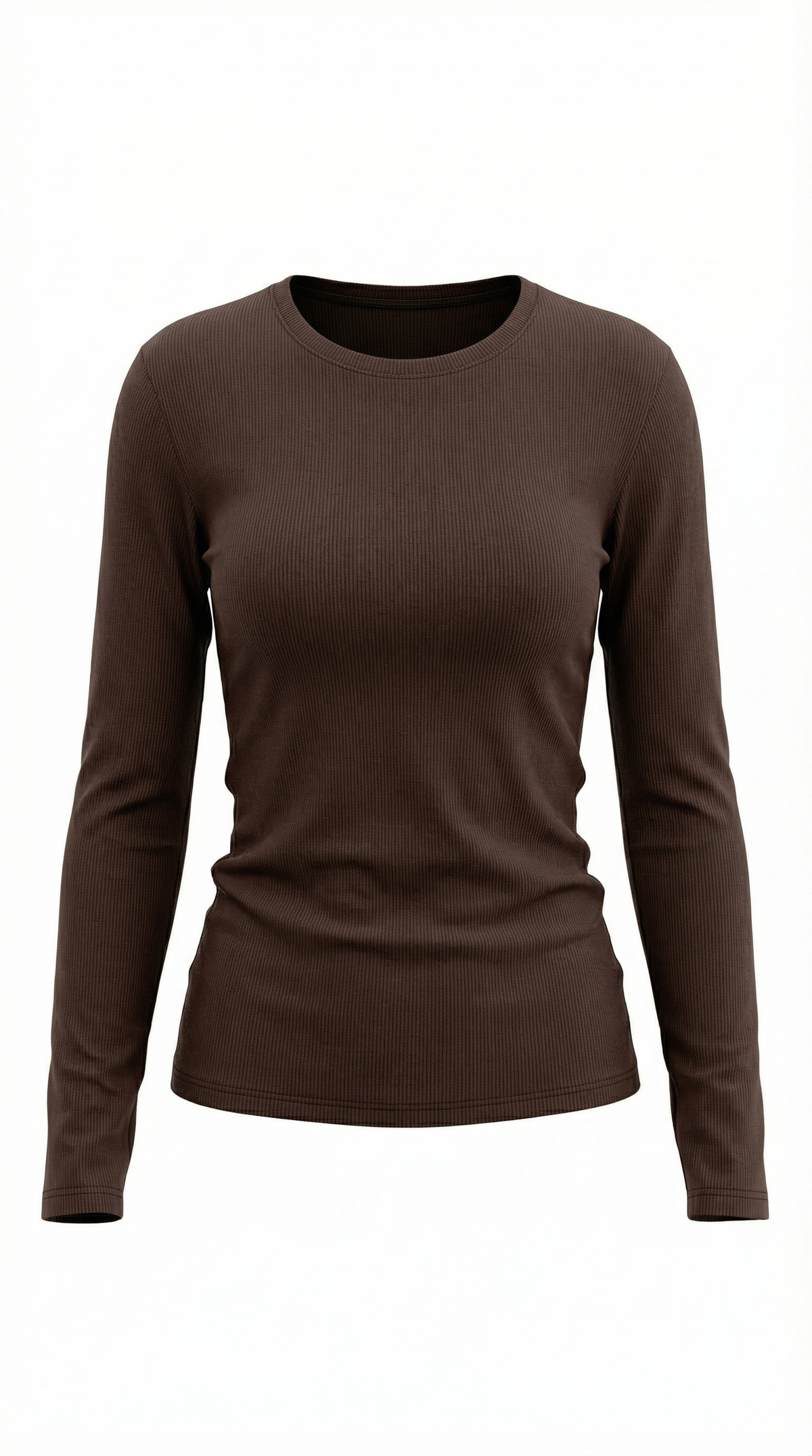Maglia Donna a Coste con Scollo Rotondo