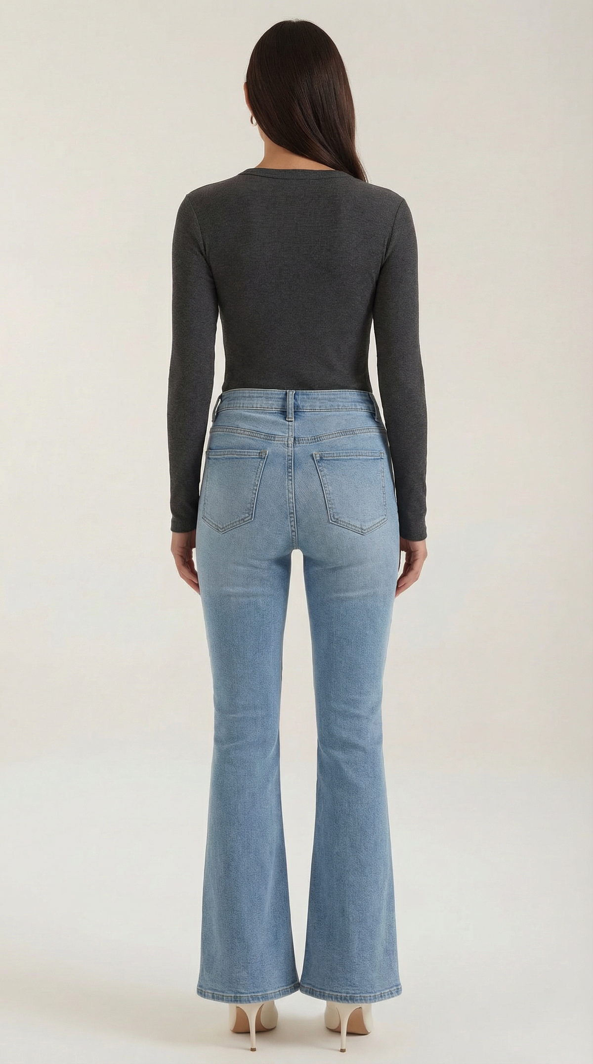 Maglia Donna a Coste con Scollo Rotondo