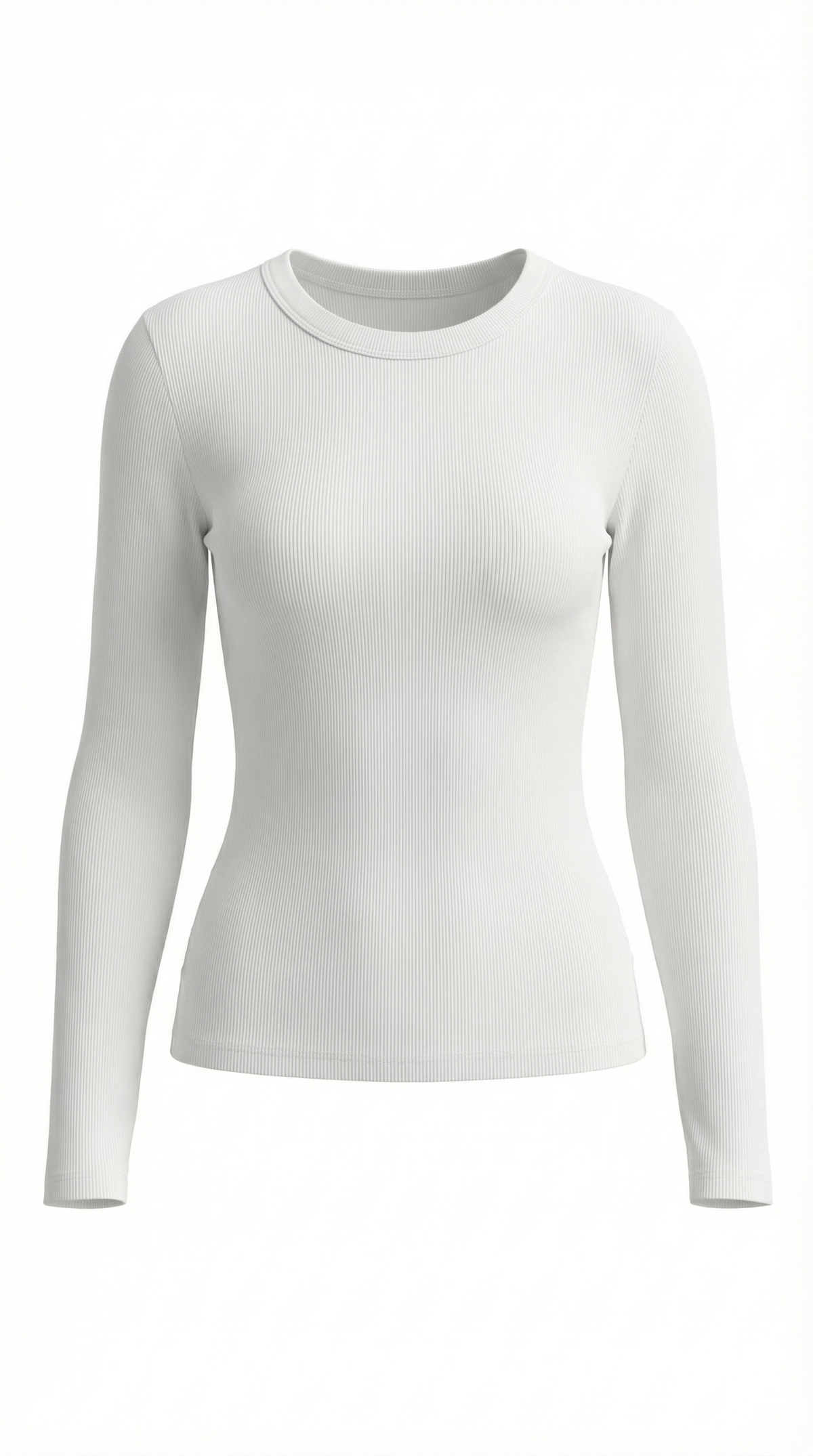Maglia Donna a Coste con Scollo Rotondo