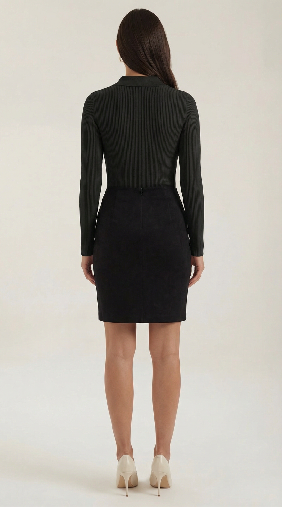 Maglia Donna con Colletto in Lana a Coste
