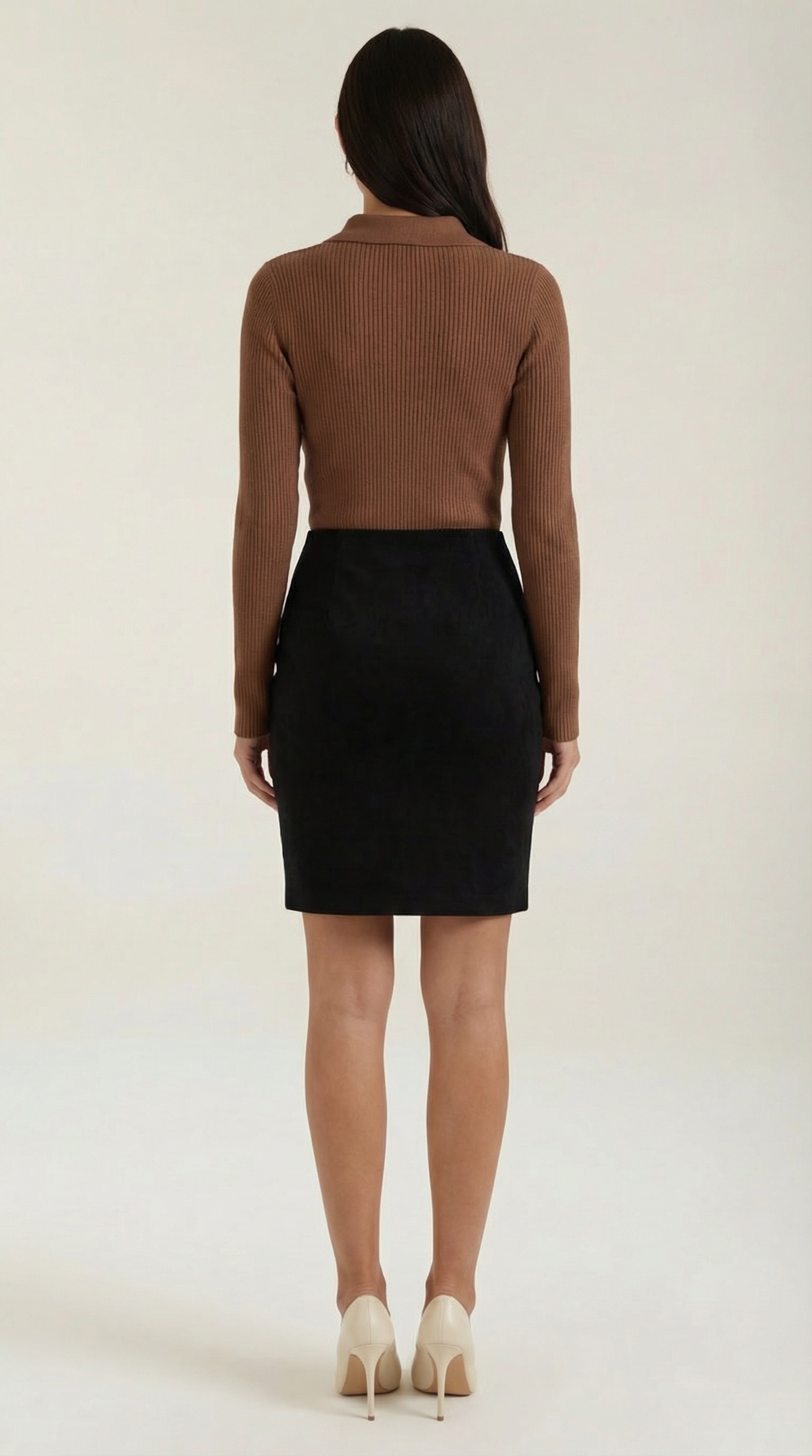 Maglia Donna con Colletto in Lana a Coste