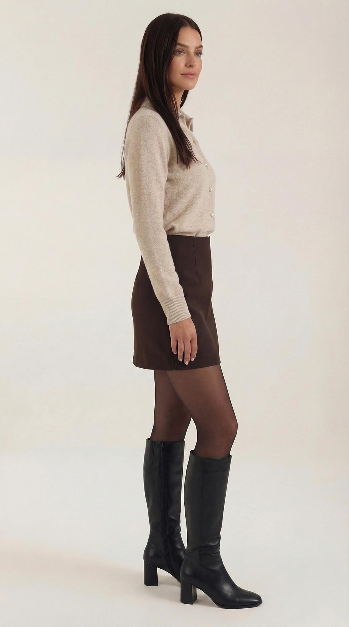 Cardigan Donna con Colletto Bottonato