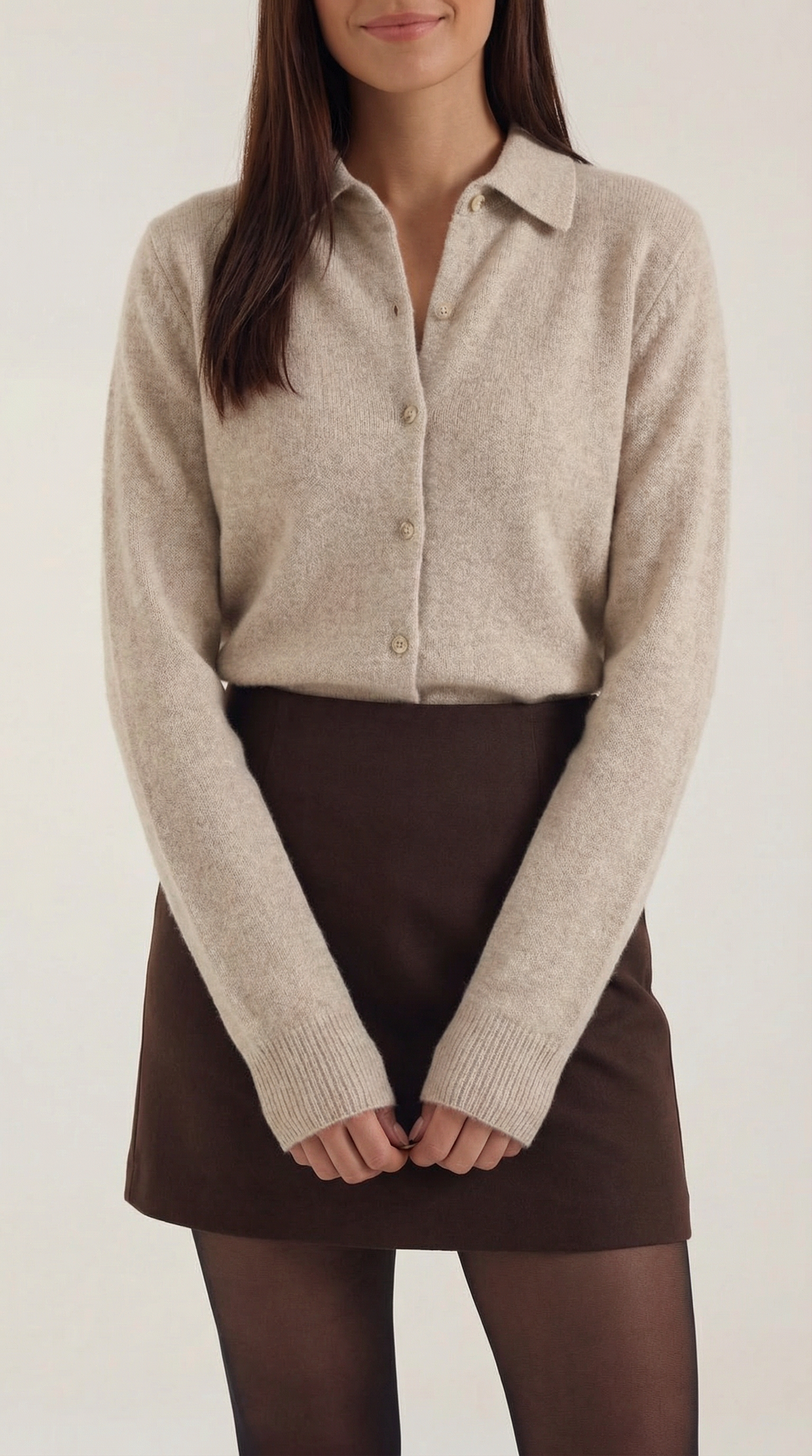 Cardigan Donna con Colletto Bottonato