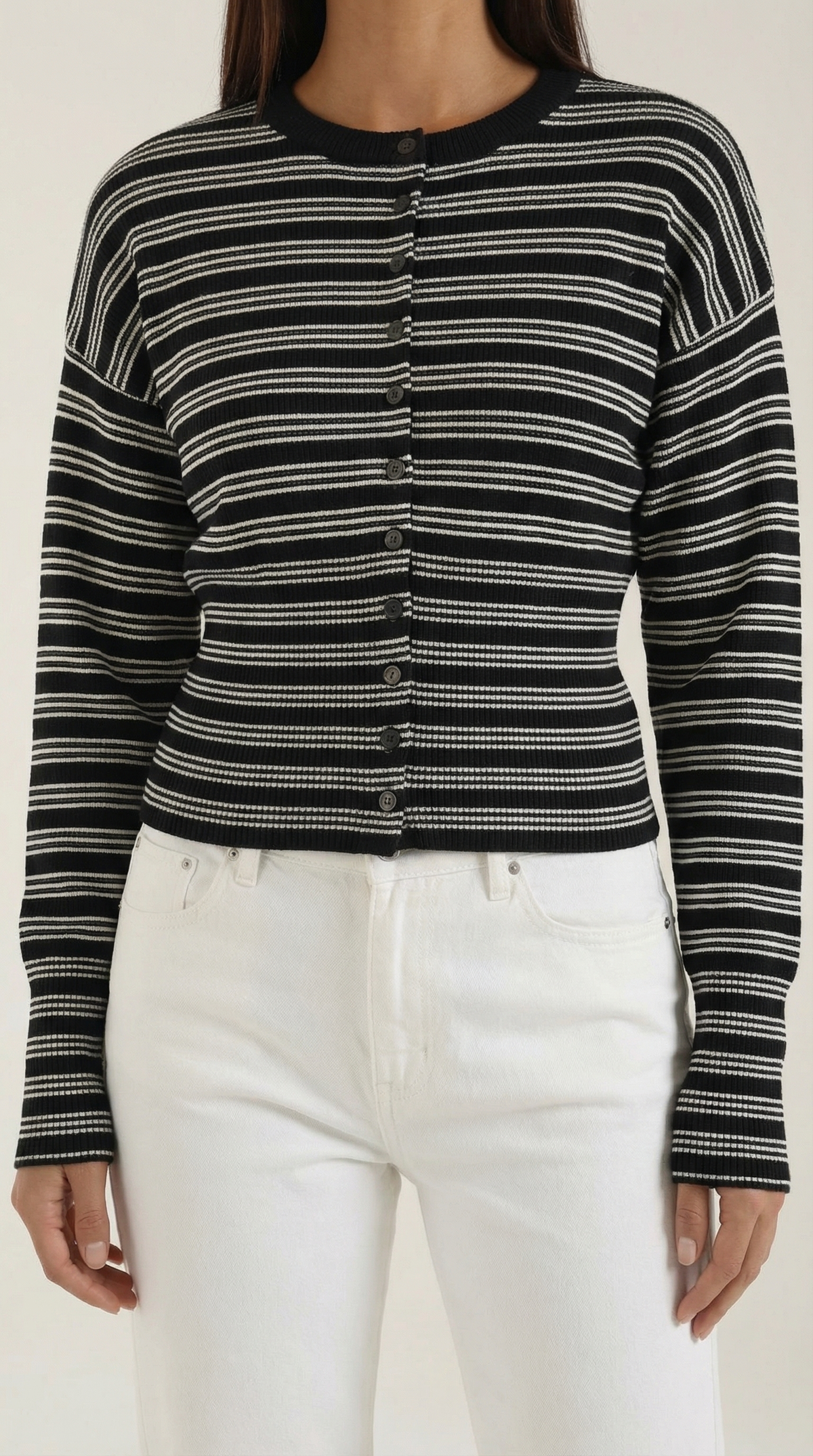 Cardigan Crop Donna a Righe