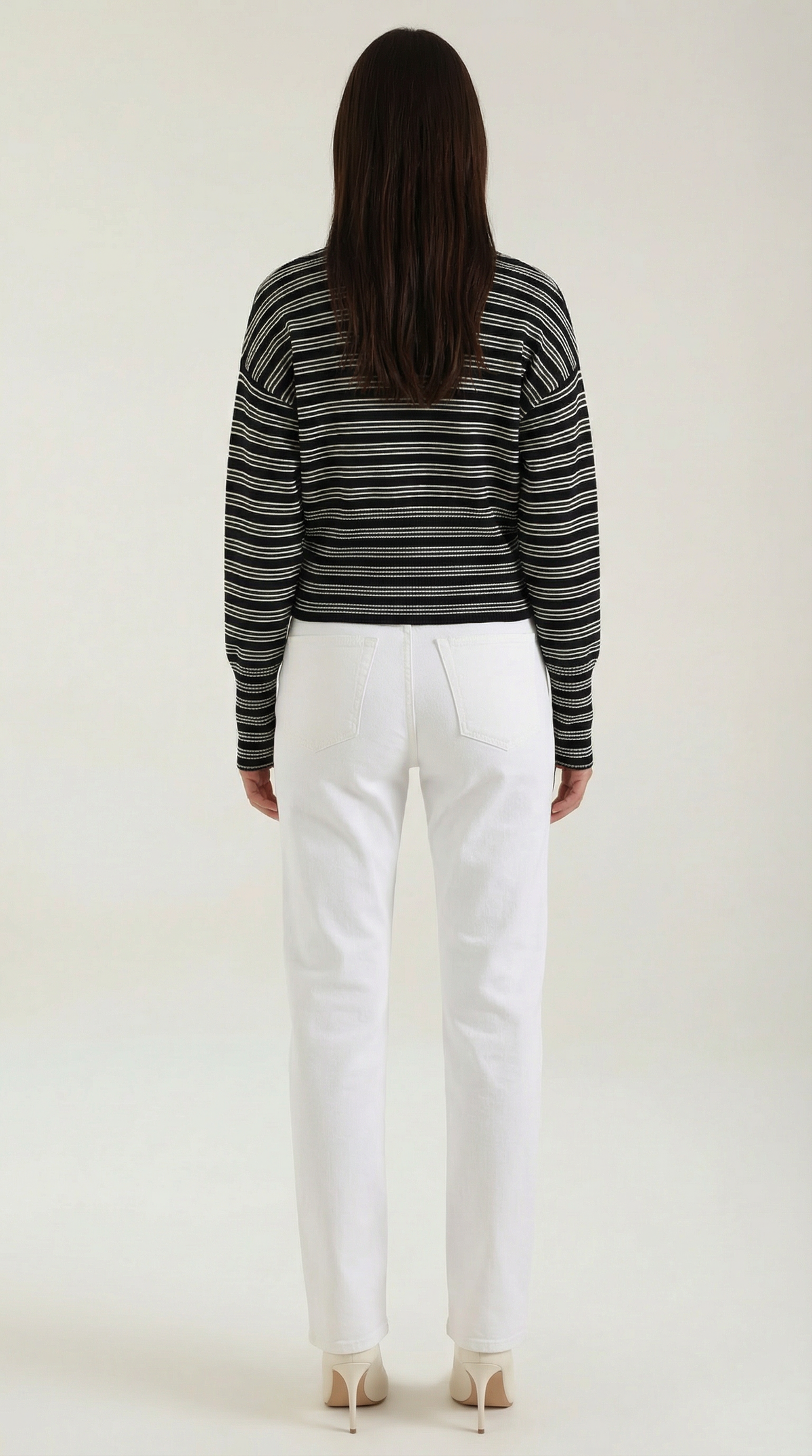 Cardigan Crop Donna a Righe