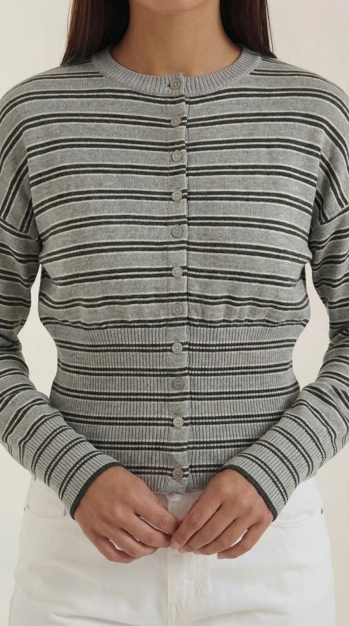 Cardigan Crop Donna a Righe