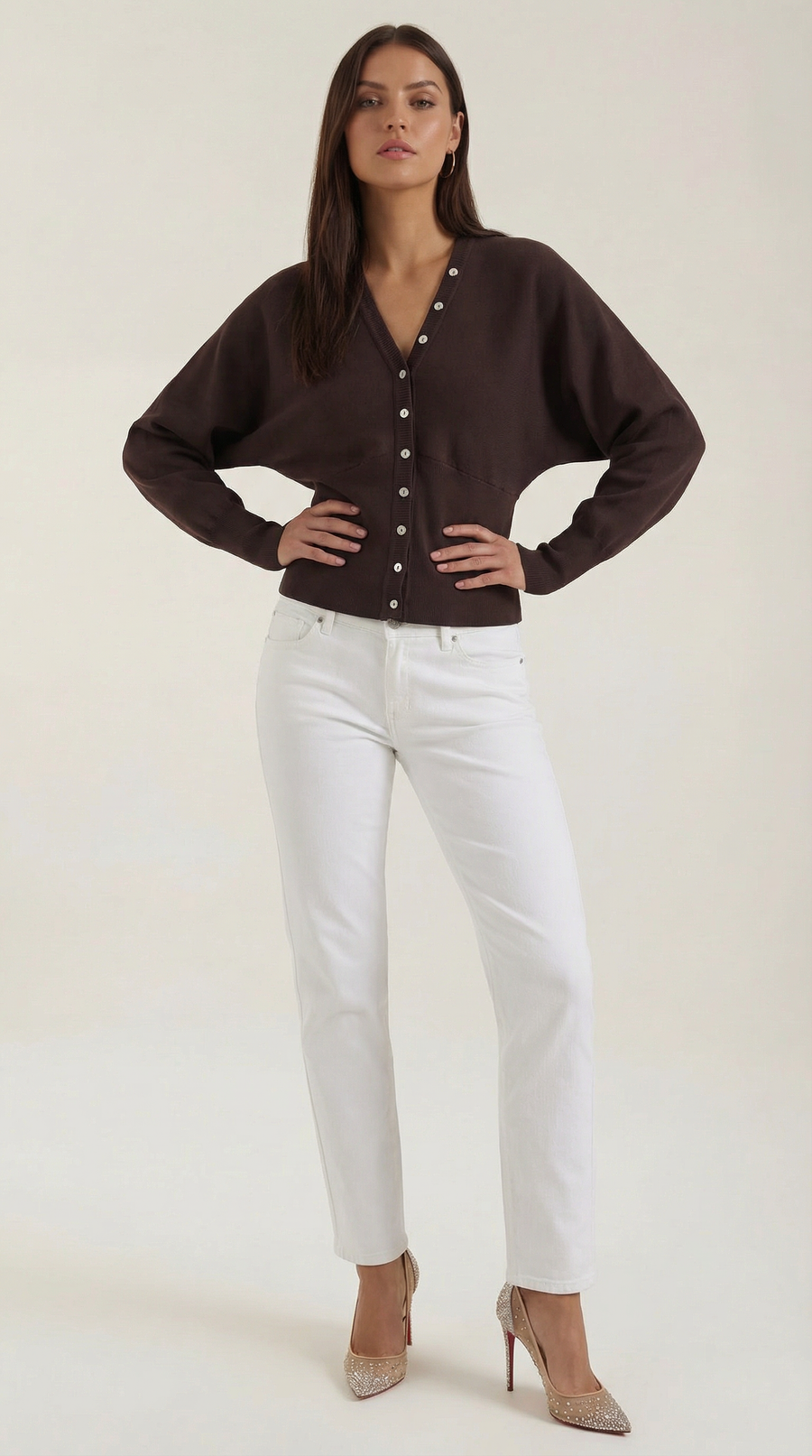 Cardigan Donna con Scollo a V Profondo