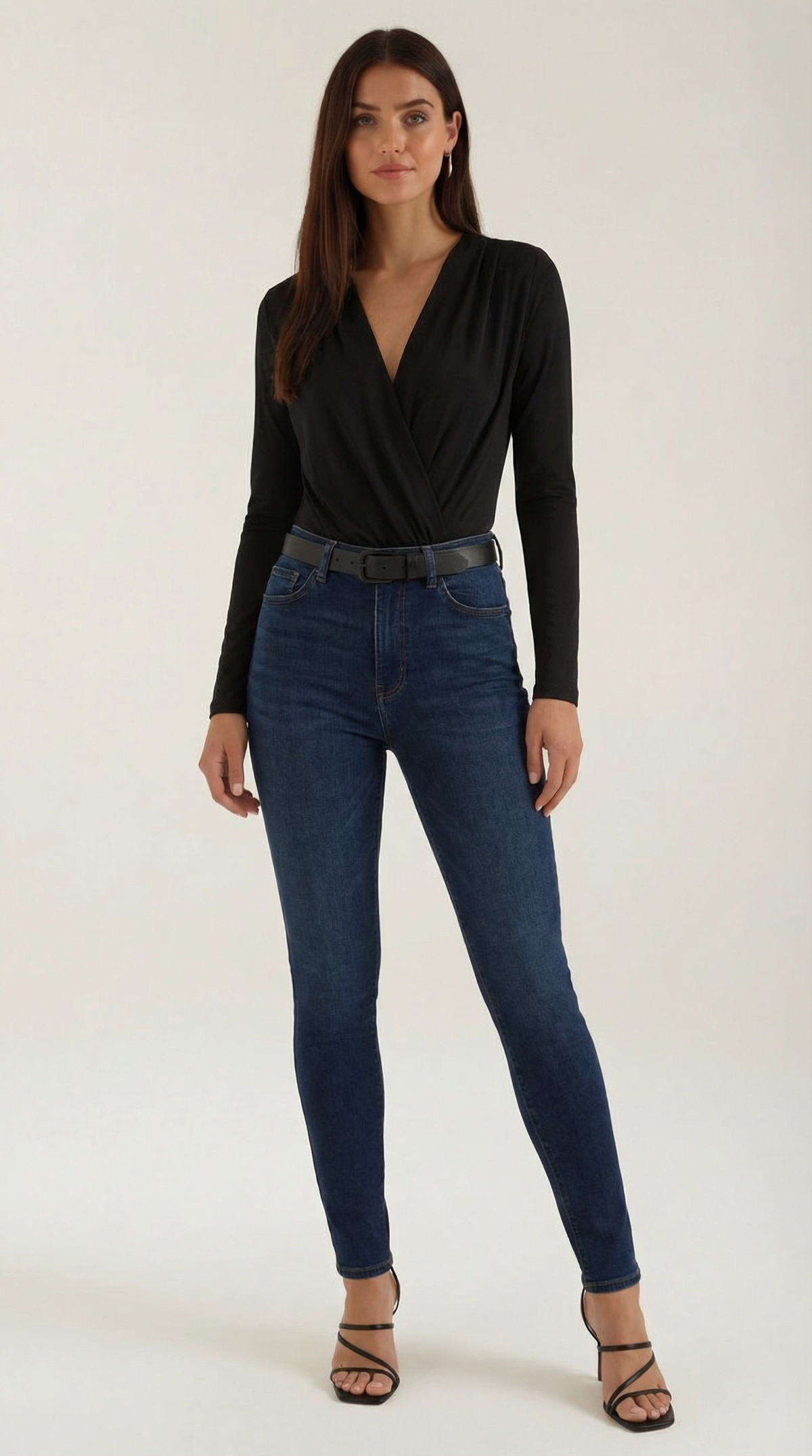 Body Donna con Scollo a V e Drappeggio