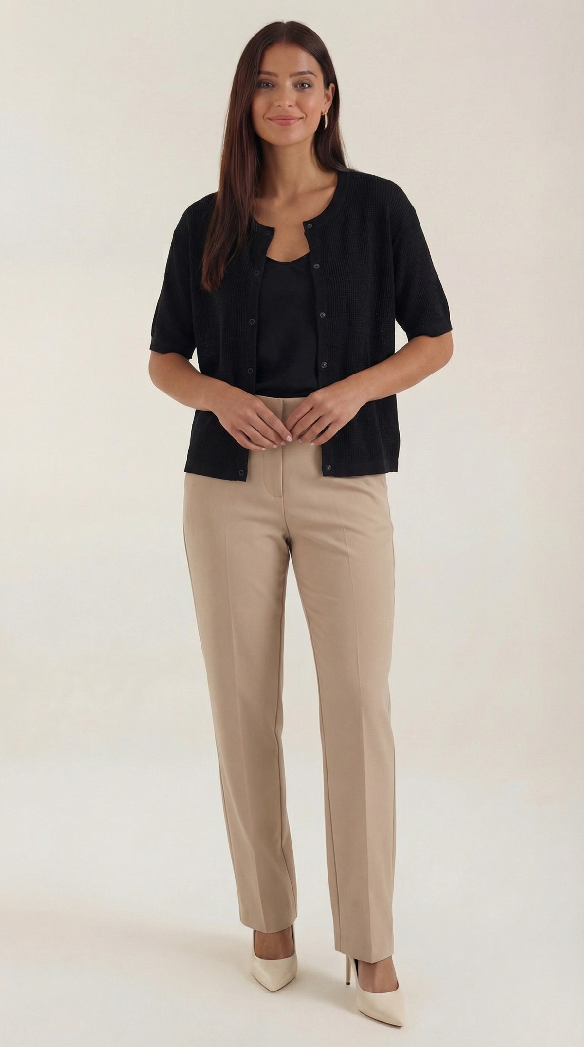 Cardigan Donna a Maniche Corte