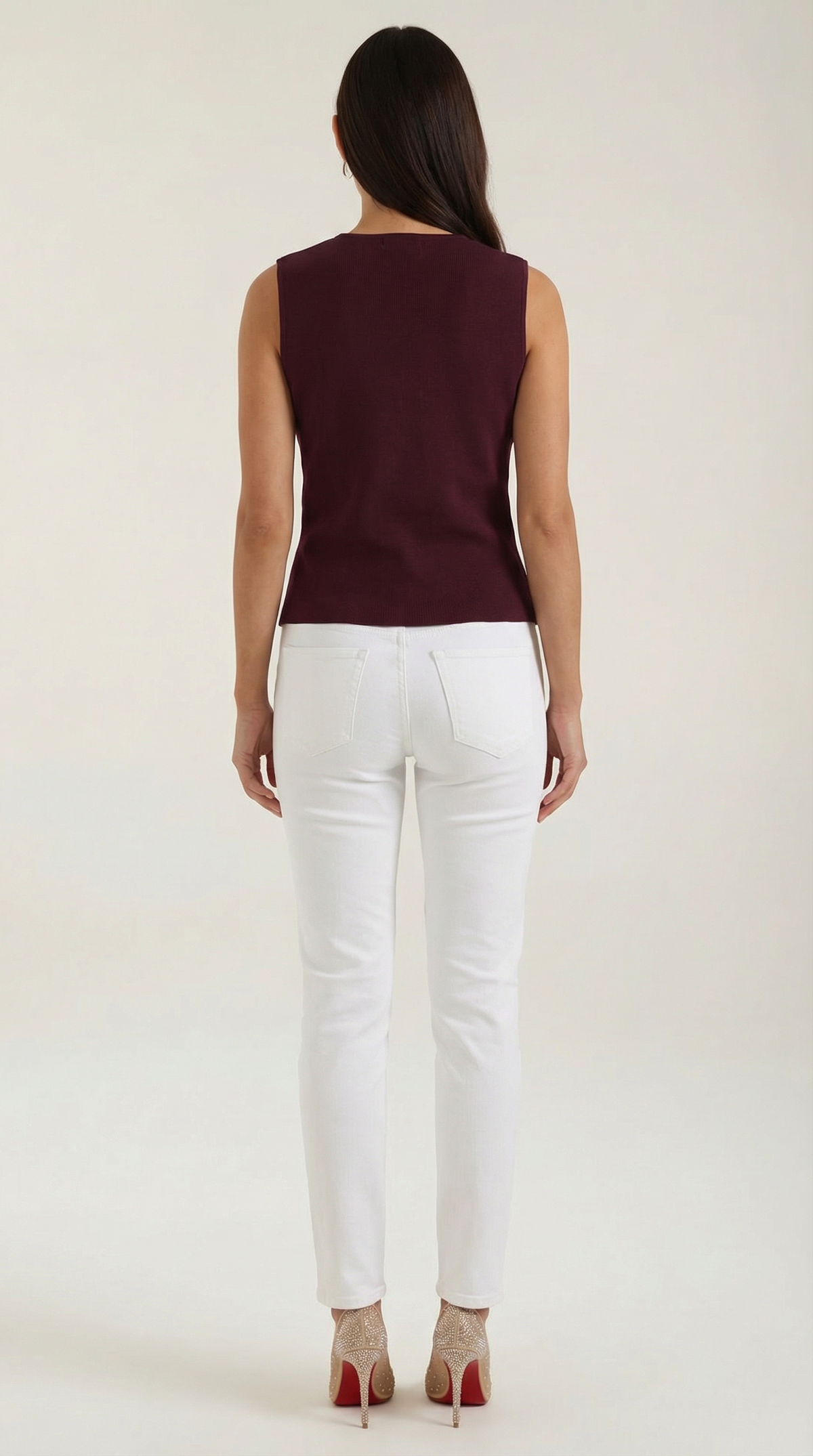 Gilet Donna in Maglia con Orlo Asimmetrico