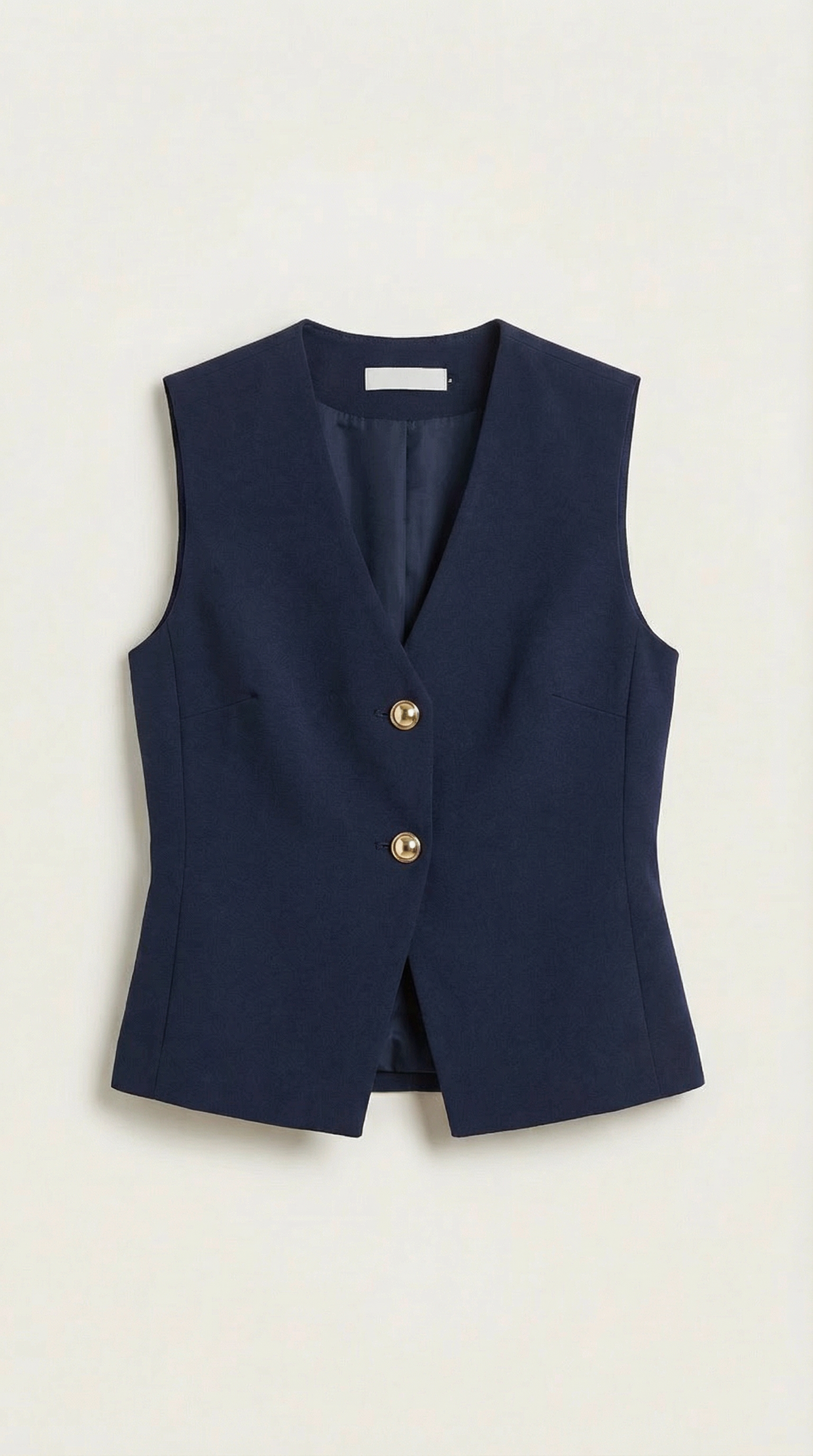 Gilet Donna in Maglia con Orlo Asimmetrico