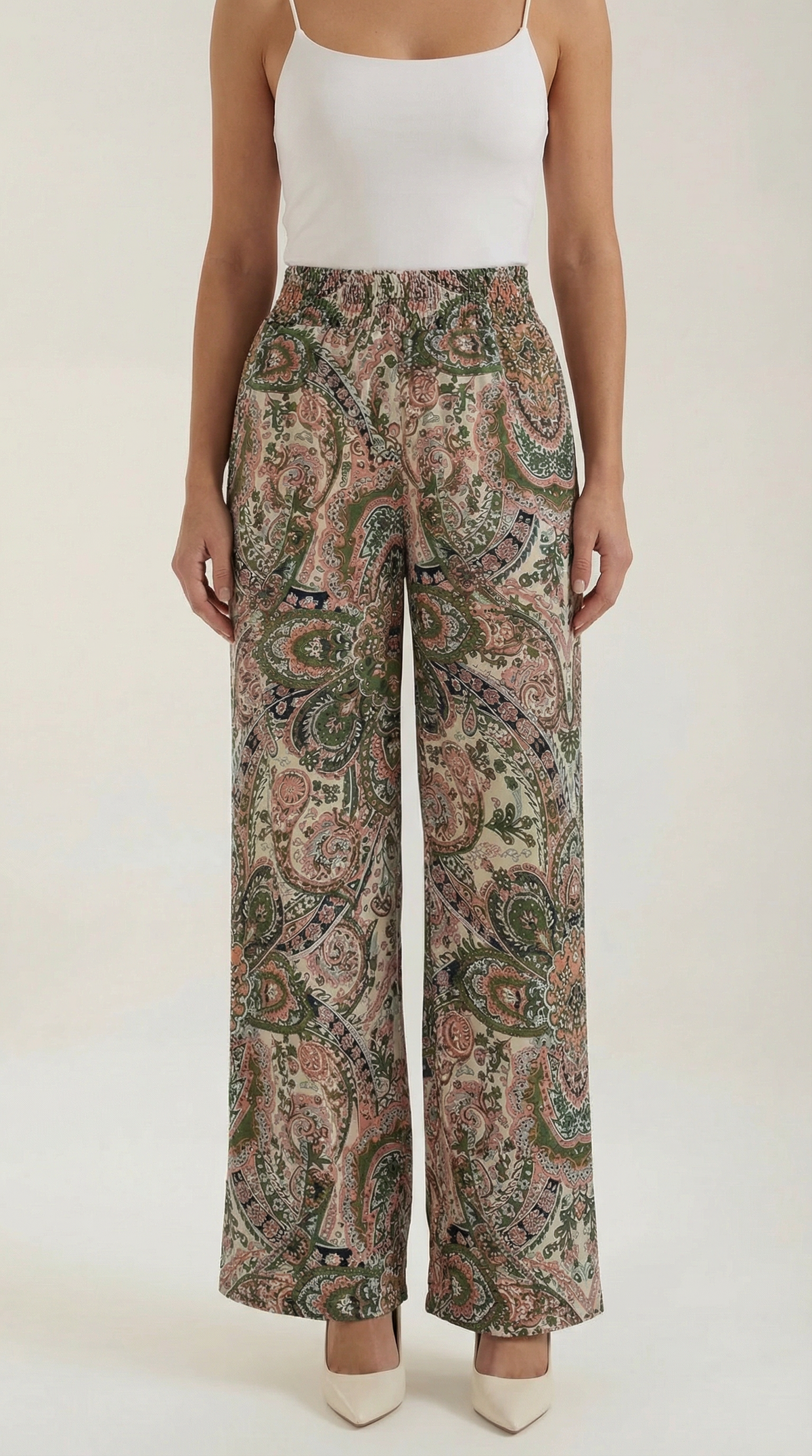 Pantaloni Donna Paisley a Gamba Ampia