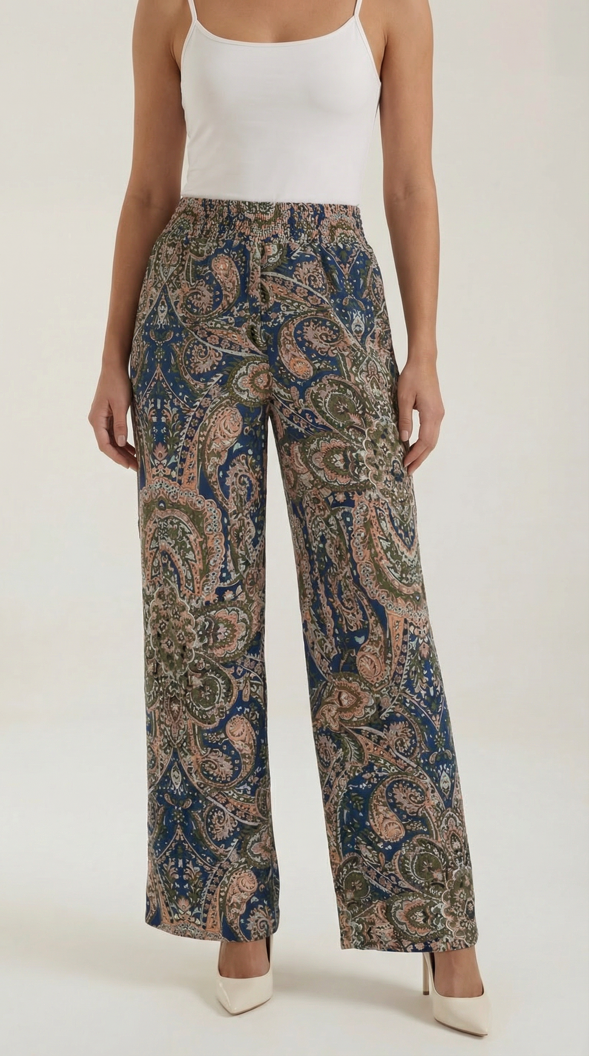 Pantaloni Donna Paisley a Gamba Ampia