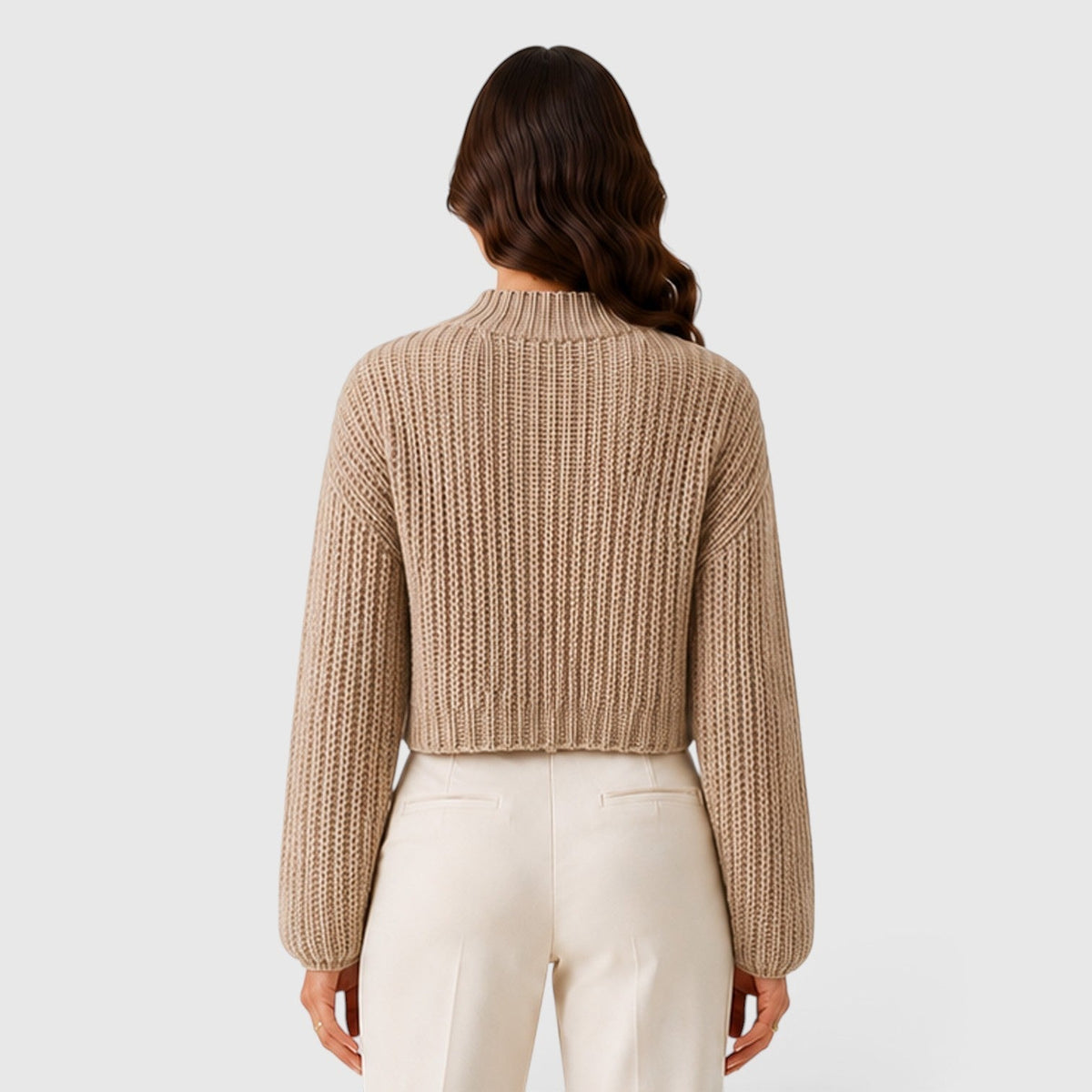 Maglione Crop Donna con Maniche a Campana