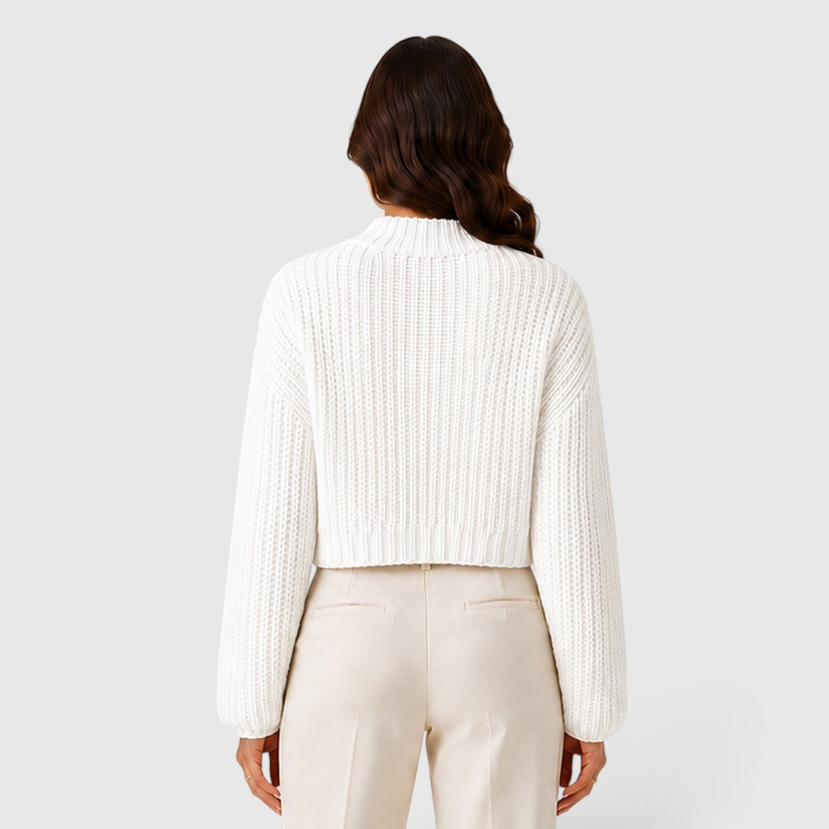Maglione Crop Donna con Maniche a Campana